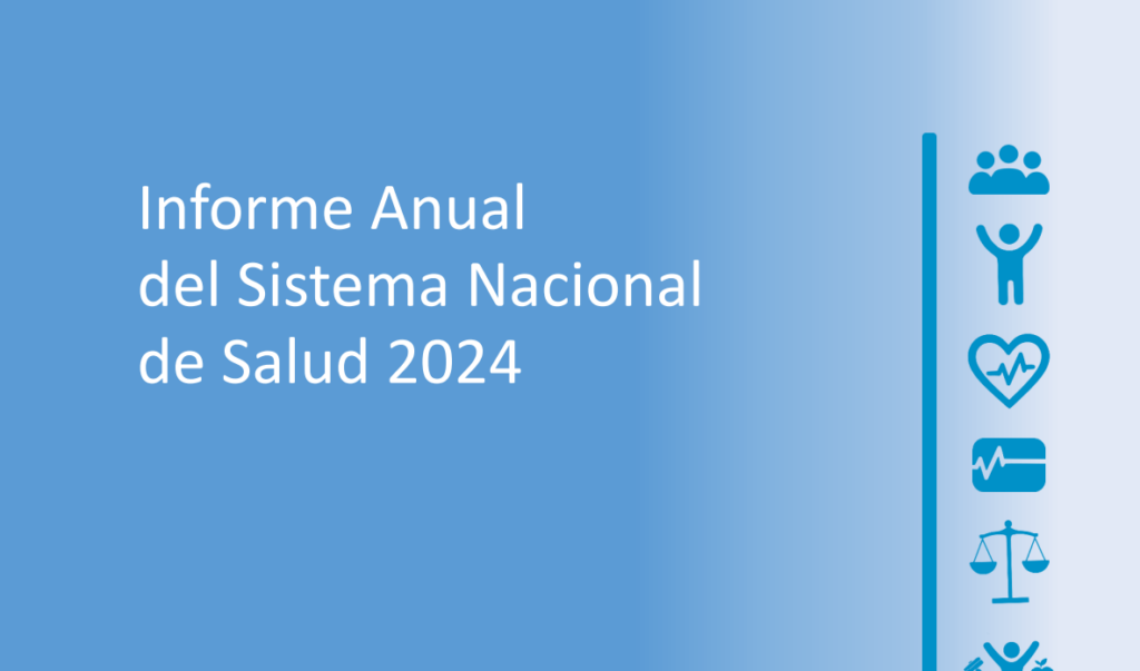 Portada del Informe Anual del Sistema Nacional de Salud 2024, que contiene información sobre la situación del cáncer en España.